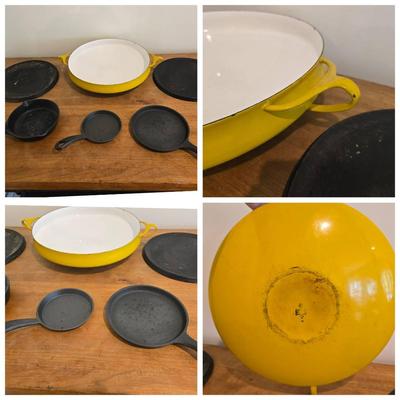 Dansk Enameled Cast Iron Pan, Wagner Cast Iron + 