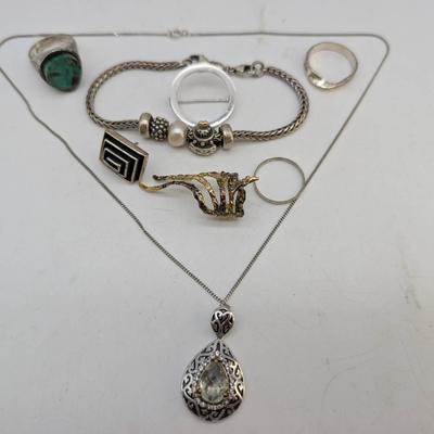 Group Of Sterling Silver Jewelry 