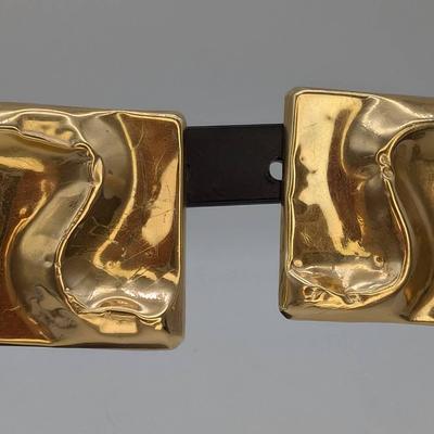 Pair Of 14K Gold Modernist Earrings 