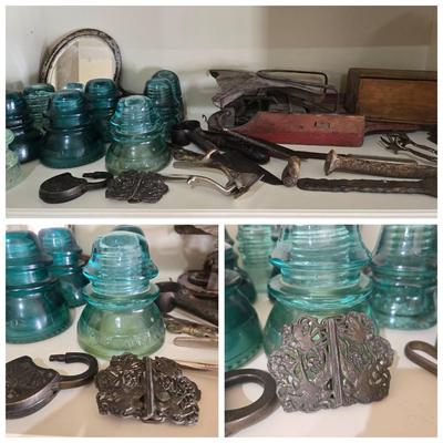 Vintage Insulators, Antique Tools, Belt Buckle