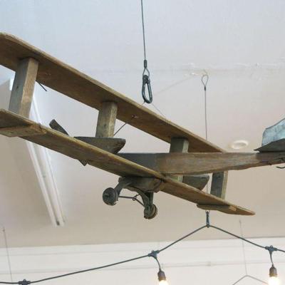 Farm-Made Antique Folk Art Biplane