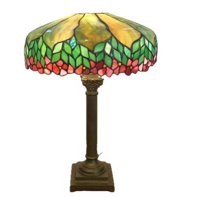 Leaded Glass Shade Table Lamp
