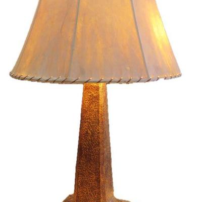 Copper Finish Two Light Lamp