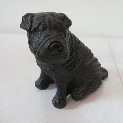 Bronze Sitting Shar Pei