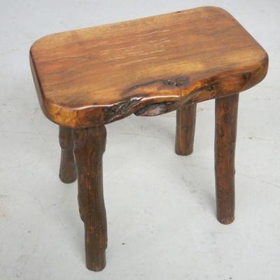 Brutalist Live Edge Wood Stool