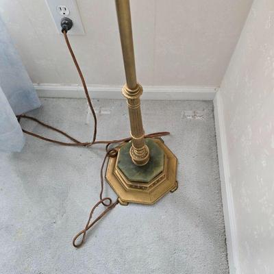 Brass marble pole lamp
