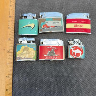 Lot Of Six Vintage Lighters-butane lighters