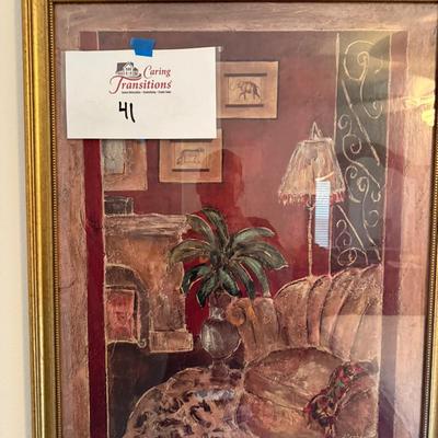 Wall Art Palm Tree And Chair 25 X 30