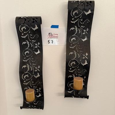 Pair Of Wall Sconces With Candles