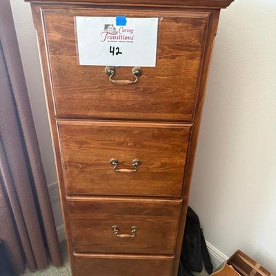 Four Drawer Wood Filing Cabinet 21 X 22 X 56