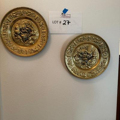 Decorative Hanging Wall Plates, 12 Inches Round