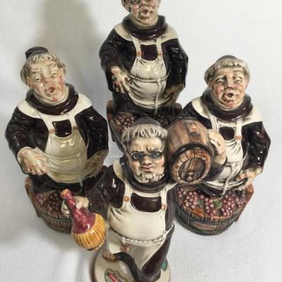 Barsottini Friar Wine Decanters Circa 1970, Vintage, 4 Pcs