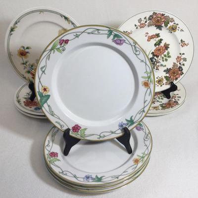 Vintage Floral Dinner Plates:  Dansk, Noritake & Wedgwood, 10 Pcs