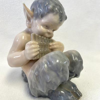 Royal Copenhagen Porcelain Faun Satyr Pan Pipe Player #1736