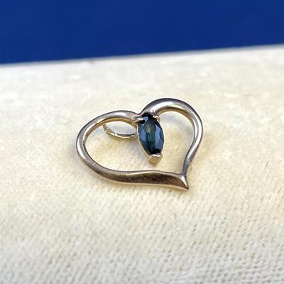 14k Sapphire Heart Pendant 