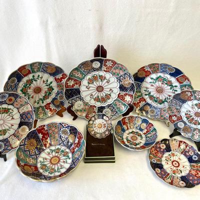 Eclectic Collection Of Japanese Imari Dishes 9pcs