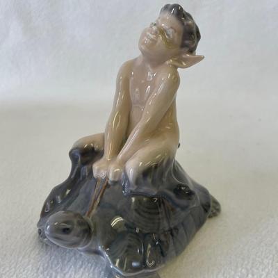 Royal Copenhagen Porcelain Satyr Boy On Tortoise 
