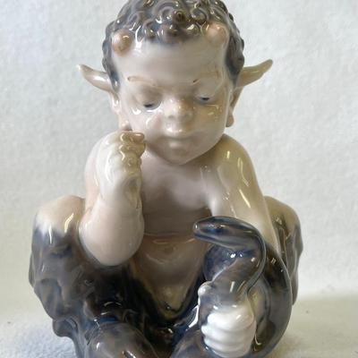 Royal Copenhagen Porcelain Faun Satyr Boy With Snake 