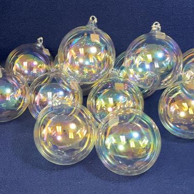 Hand Blown Glass Christmas Ornaments, 12 Pcs, Italian