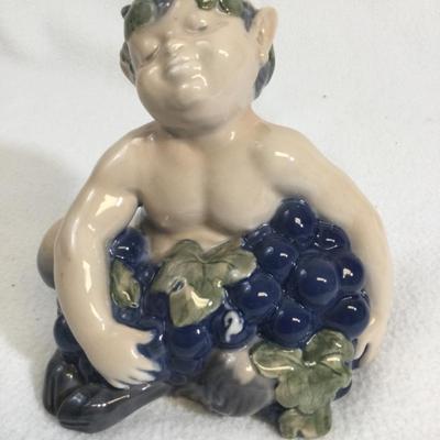 Royal Copenhagen Porcelain Faun Boy Satyr With Grapes #2361