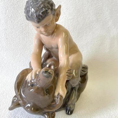 Royal Copenhagen Porcelain Faun Boy Satyr bear 