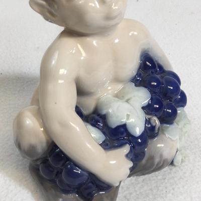 Royal Copenhagen Porcelain Faun Boy Satyr With Grapes #2361