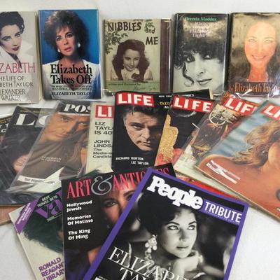 Elizabeth Taylor Memorabilia: Memoirs And Magazines, 16 Pcs