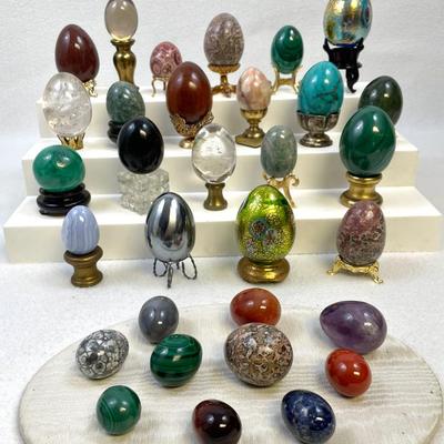 Egg Collection Semi Precious Stones, Murano 30 Plus Pcs