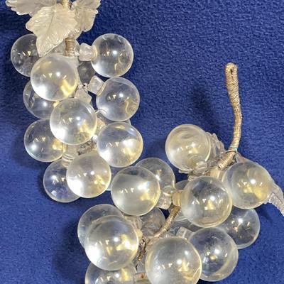 Midcentury Clear Glass Grape Decor Set