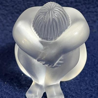 Lalique Crystal Statuette Nu Nabhi Nude Sitting Female Figurine Paperweight