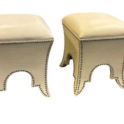 GLOBAL VIEWS LEATHER OTTOMANS $700
Stylish Contemporary Global Views Cream Leather Moroccan Style Ottoman with Storage, Outlined in...