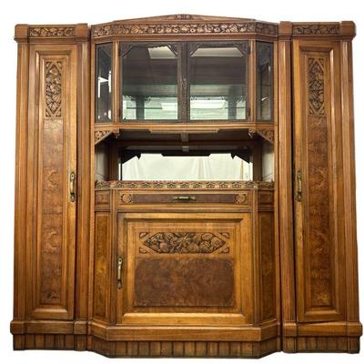 FRENCH TRUE ART DECO WALNUT A DEUX CORPS $2500

Two-body Art Deco sideboard in solid walnut and burl walnut c 1920. Red marble top,...