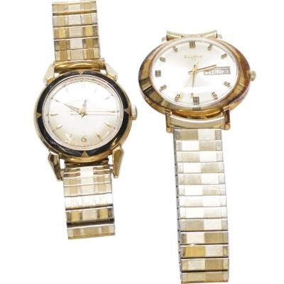 2 VTG BULOVA & GIRARD PERREGAUX GYROMATIC MENS WATCHES $300

1- 1977 Bulova Calendar automatic 23 j 10k rolled gold plate, speidel...