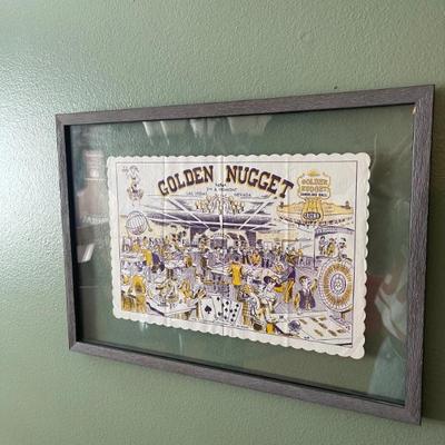 Golden nugget place mat framed 