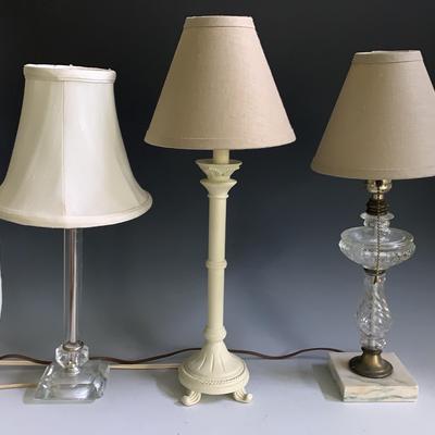Three Small Lamps, Two Vintage One Newer