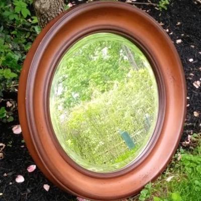 Uttermost Distressed Mahogany Round Mirror 