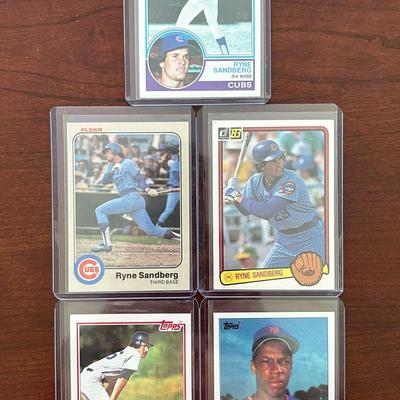 Rookie Card Lot. Wade Boggs, Ryne Sandberg, and Dwight Gooden