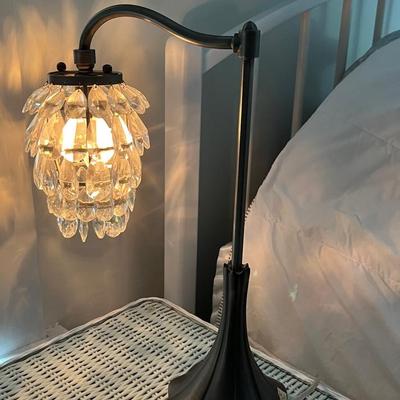 Pottery Barn Tiered Faceted Pewter Table Lamp