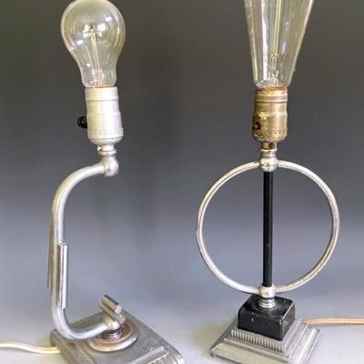 Art Deco Metal Table Lamps (2)