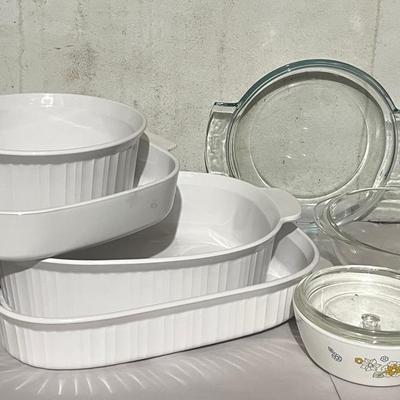 Corning Ware Bakeware, 2 Boxes with French White, Floral Bouquet