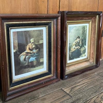 19th Century Chromolithographic Prints in Old Frames