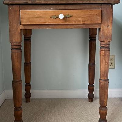 Poplar and Pine Side Table, 19th Century 