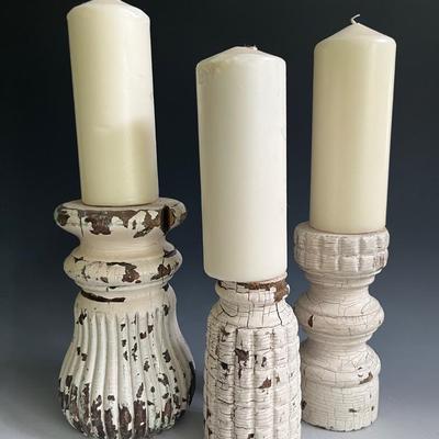 Vintage Porch Post Candleholders (3)