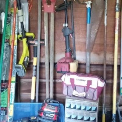 Garage Cleanout With Circular Saw, Battery Chargers, Shop Vac, Lawn Tools & More