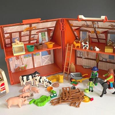 Playmobile Take Along Barn Set And Melissa And Doug Fire truck 