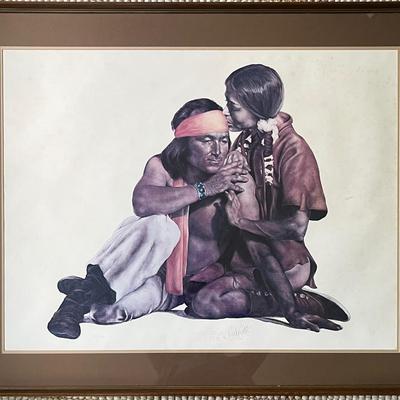 1979 Popo and Ruby Lee Signed and Numbered Lithograph “Golden Morning”