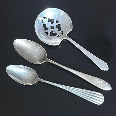 Sterling Silver Teaspoon and Berry Spoon (2) and Hallmarked Teaspoon