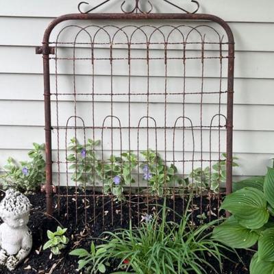 Early Antique Iron and Wire Garden Gate
