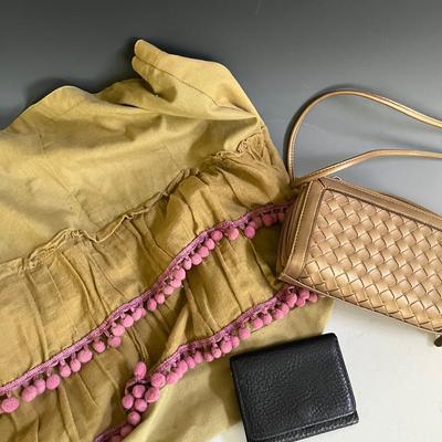 Boho Cloth Tote, Stone Mountain Leather Wallet, Vinyl Shoulder Bag