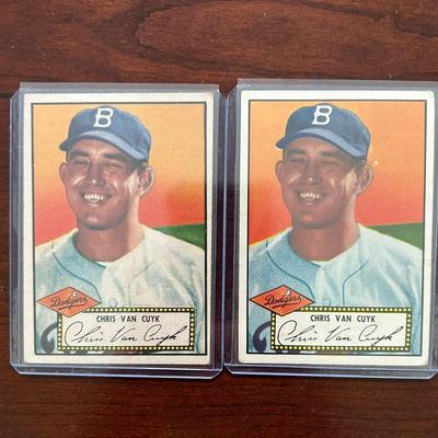 1952 Topps Baseball Card. Chris Van Cuyk #53. Red Back and Black Back